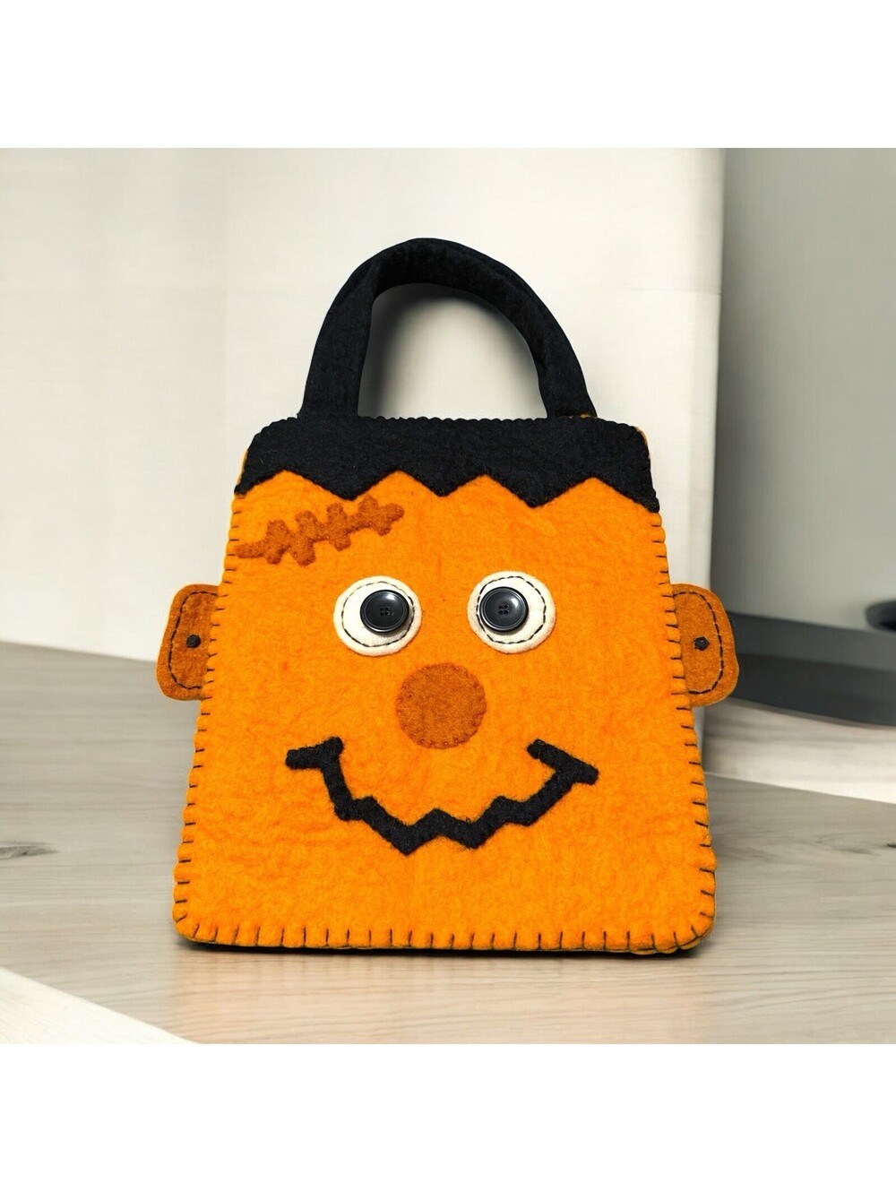 Hallmark Halloween 100% Wool Bat Trick Or Treat Bag Embroidered NWOT